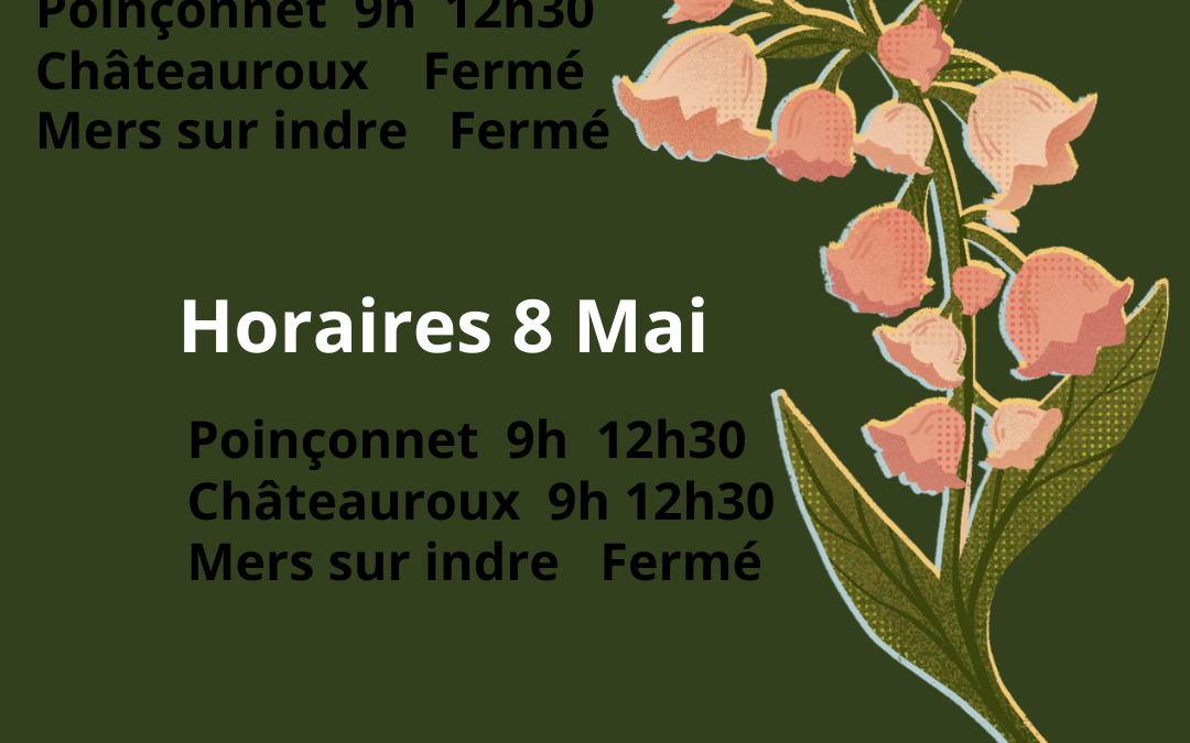 Horaires 1 et 8 mai 2024