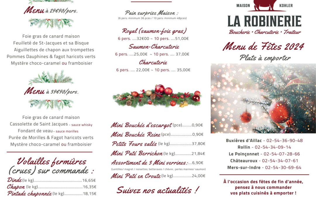 La Robinerie vous présente sa carte des fêtes 2024