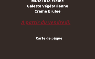 Plats de la semaine du 31 au 05 Avril
