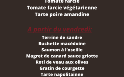 Cette semaine la Robinerie vous propose: