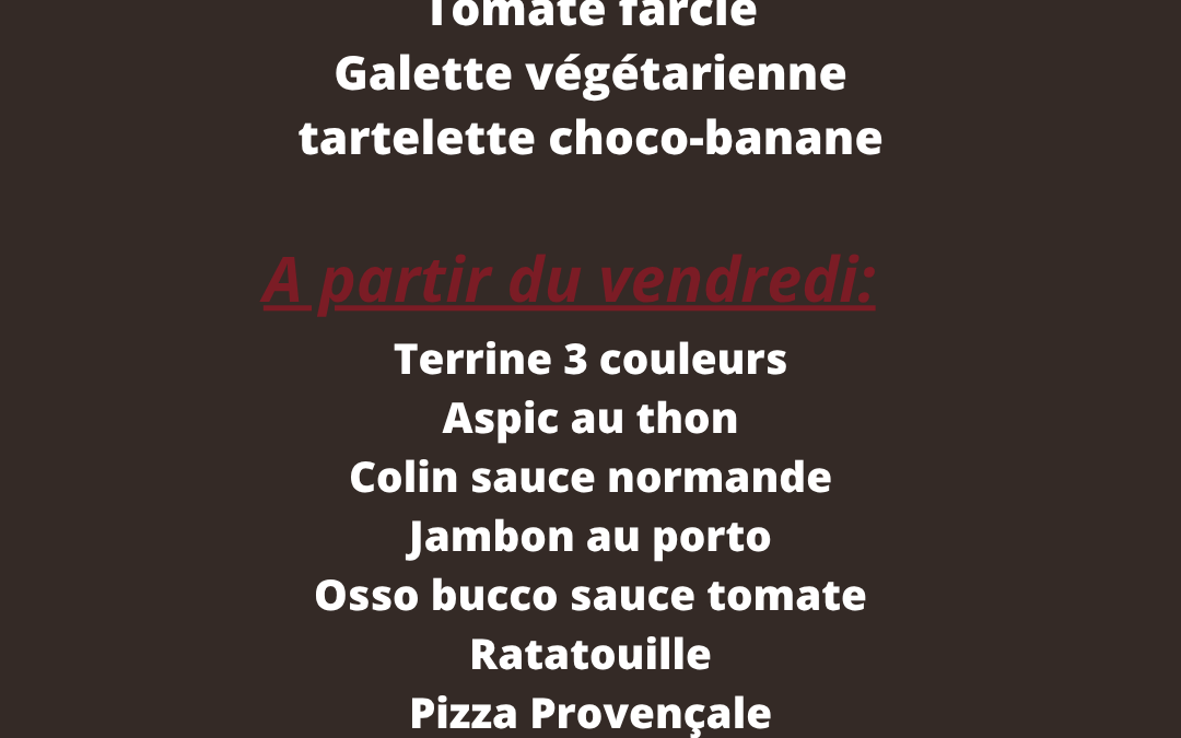 Cette semaine la Robinerie vous propose: