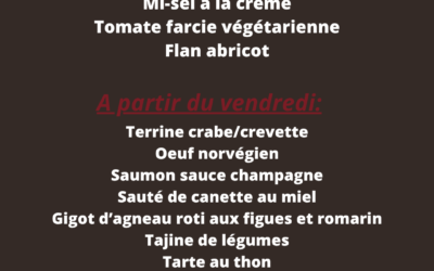 Cette semaine la Robinerie vous propose: