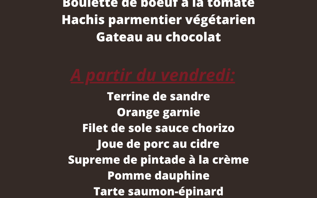 Cette semaine la Robinerie vous propose: