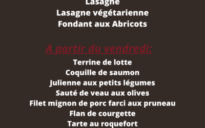 Cette semaine la Robinerie vous propose:
