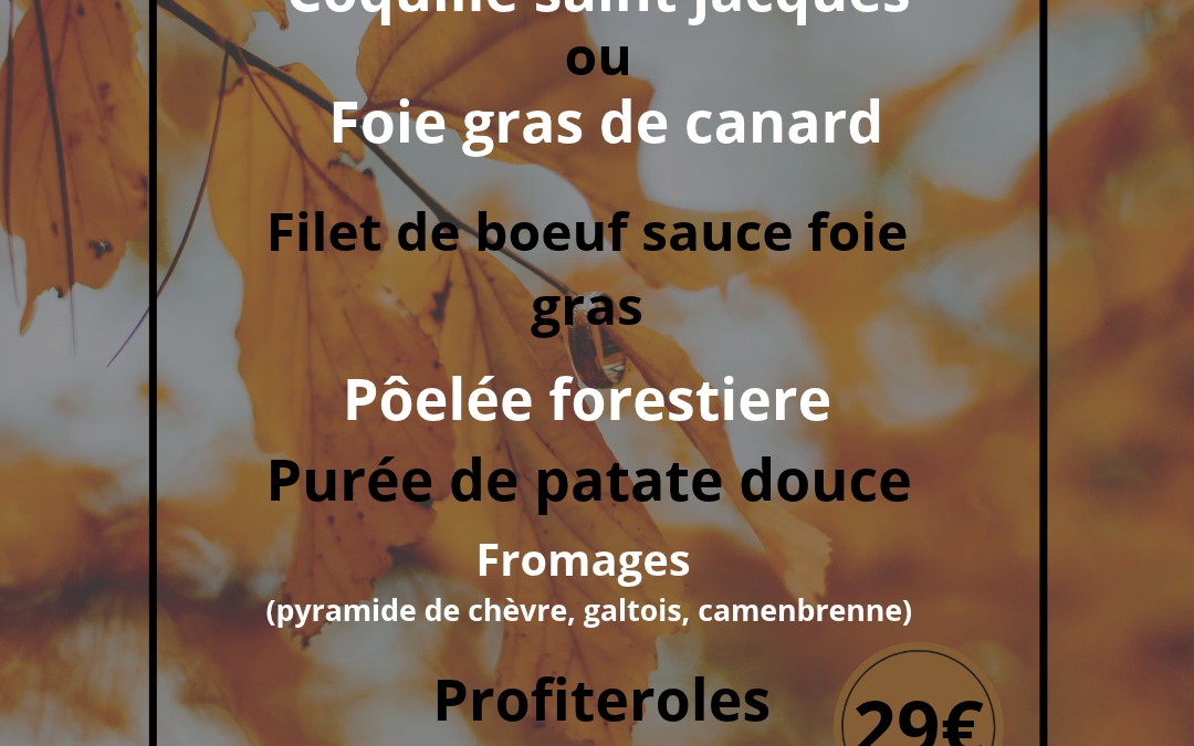 Menu de la toussaint